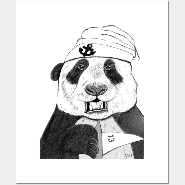 Panda Sailor Wall Art by msmart